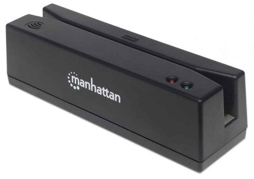 Manhattan USB-A Magnetic Strip Card Reader, Triple Track Reader, Keyboard Wedge Decoder, Cable 1.5m, Black, Three Year Warranty