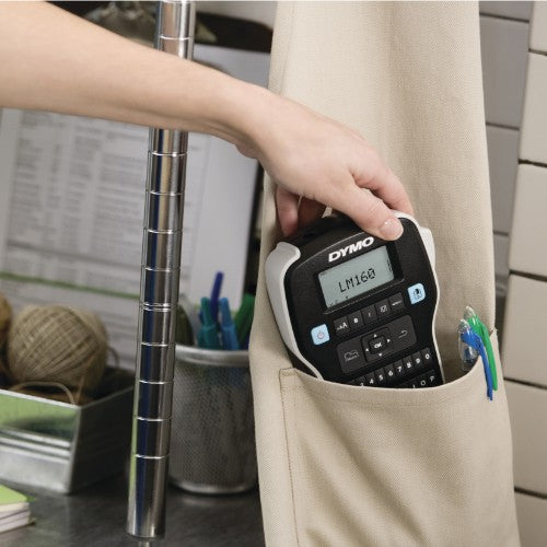DYMO LabelManager 160 Label Maker Starter Kit with 3 rolls of D1 Label Tape | Handheld Label Printer Machine | QWERTY Keyboard | Ideal for Office or Home