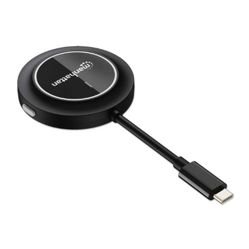 Manhattan 1080p Wireless HDMI Display Adapter with USB-C Transmitter, Dongle Wirelessly Displays a Video Signal from a USB-C Device on an HDMI TV or Projector, Requires Receiver from #208420 Wireless HDMI Presentation Kit, Black