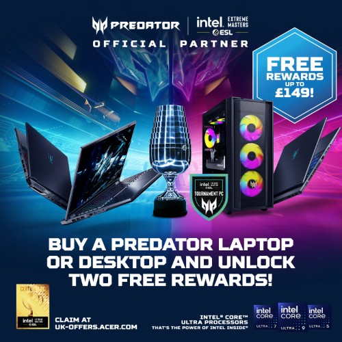 Acer Predator PO3-665 Gaming Desktop - Intel Core i5-14400F, 16GB RAM, 512GB SSD, NVIDIA GeForce RTX 5060, Windows 11, Black