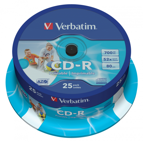 Verbatim CD-R AZO Wide Inkjet Printable 700 MB 52x 25 pc(s)