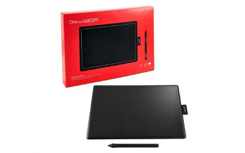 Wacom One by Medium graphic tablet Black, Red 2540 lpi 216 x 135 mm USB