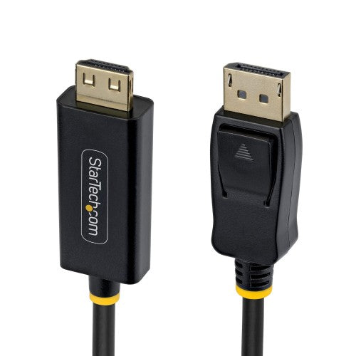 StarTech.com 2m DisplayPort to HDMI Adapter Cable with Gripping Connectors, 4K 60Hz, HDR, Uni-Directional DP to HDMI Video Converter, DP Desktop to HDMI Monitor
