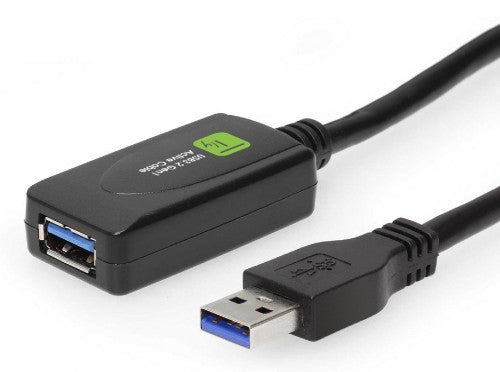 Techly ICUR3050G USB cable USB 3.2 Gen 1 (3.1 Gen 1) 5 m USB A Black