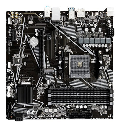 GIGABYTE A520M DS3H V2 Motherboard - Supports AMD Ryzen 5000 Series AM4 CPUs, up to 4733MHz DDR4 (OC), PCIe 3.0 x16, GbE LAN, USB 3.2 Gen 1