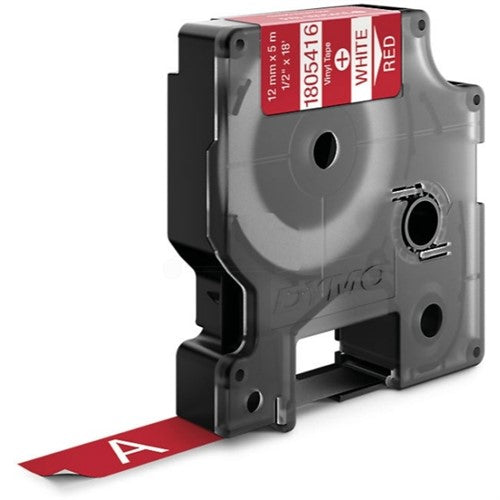 Dymo 1805416 Ribbon Vinyl white on red 12mmx5,5m for Dymo Rhino 6-12mm/19mm/24mm