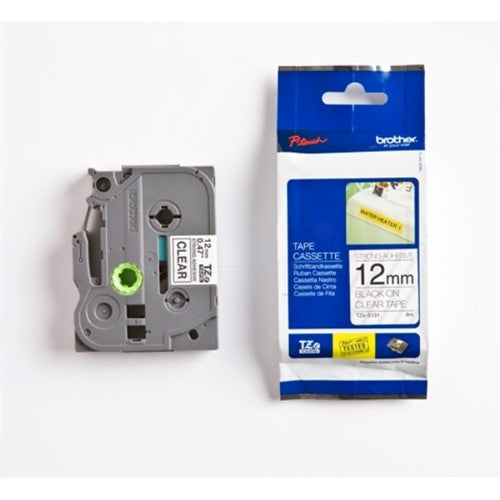 Brother TZE-S131 DirectLabel black on Transparent extra strong 12mm x 8m for Brother P-Touch TZ 3.5-12mm/18mm/6-18mm/6-24mm/6-36mm