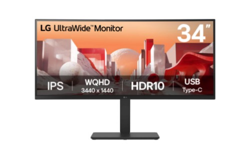 LG 34BA75QE 34" IPS QHD UltraWide Curved USB-C Monitor