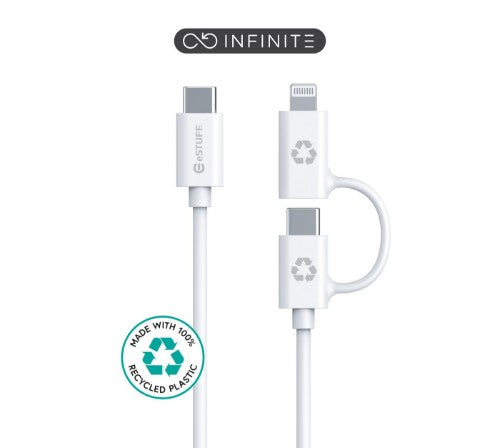 eSTUFF ES600170 USB cable 1 m USB C USB C/Lightning White