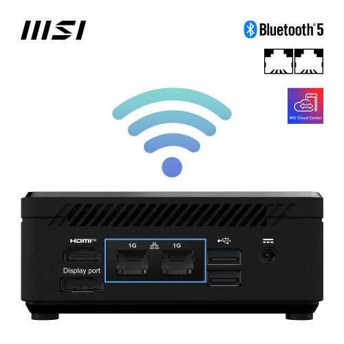 MSI Cubi N ADL Intel N100 Desktop PC, NUC, SFF, Mini Computer, HTPC, (4GB RAM, 128GB SSD, Windows 11 PRO), UHD Graphics/Type C/HDMI/DisplayPort/Dual LAN/WiFi 5/BT 5.1/VESA