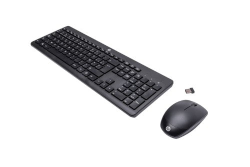 HP 230 Wireless Mouse and Combo keyboard Mouse included Office RF Wireless AZERTY Belgian Black