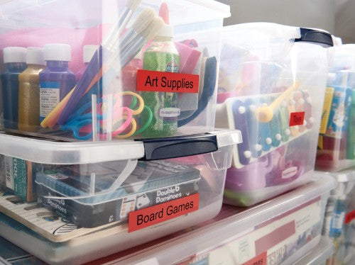 Dymo 45017/S0720570 DirectLabel-etikettes black on red 12mm x 7m for Dymo D1 6-12mm/19mm/24mm/9-12mm/9-19mm