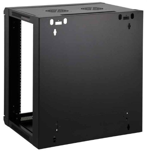 Intellinet 19" Network Cabinet - Wall Mount (Standard), 6U, 450mm Deep, Black, Flatpack, Max 60kg, Suitable also for use on desk or floor, Usable Depth 270mm to 350mm, Metal & Glass Door, Back Panel, Removeable Sides,Parts for wall installation not includ