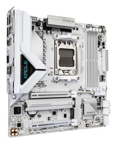 GIGABYTE B850M EAGLE WIFI6E ICE Motherboard - AMD Ryzen 9000 Series CPUs, 8+2+2 Phases Digital VRM, up to 8200MHz DDR5 (OC), 1xPCIe 5.0 + 1xPCIe 4.0 M.2, Wi-Fi 6E, 2.5 GbE LAN, USB 3.2 Gen 2