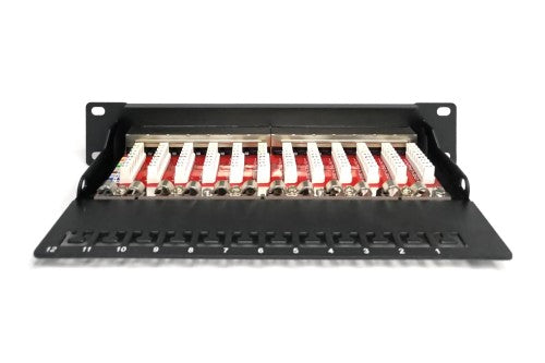 Digitus CAT 6A Patch Panel, shielded, 12-Port, 1HE, 10", black