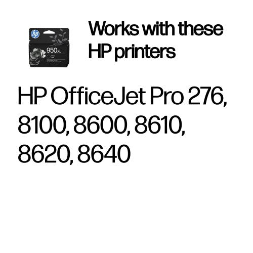HP CN045AE/950XL Ink cartridge black high-capacity, 2.3K pages ISO/IEC 24711 53ml for HP OfficeJet Pro 8100/8610/8620