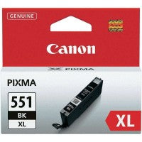 Canon 6443B001/CLI-551BKXL Ink cartridge black high-capacity, 5.53K pages ISO/IEC 24711 1130 Photos 11ml for Canon Pixma IP 8700/IX 6850/MG 5450/MG 6350/MX 725