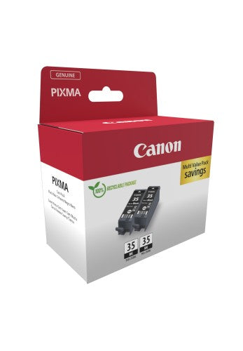 Canon 1509B029/PGI-35BK Ink cartridge black twin pack, 2x191 pages 9.3ml Pack=2 for Canon Pixma IP 100