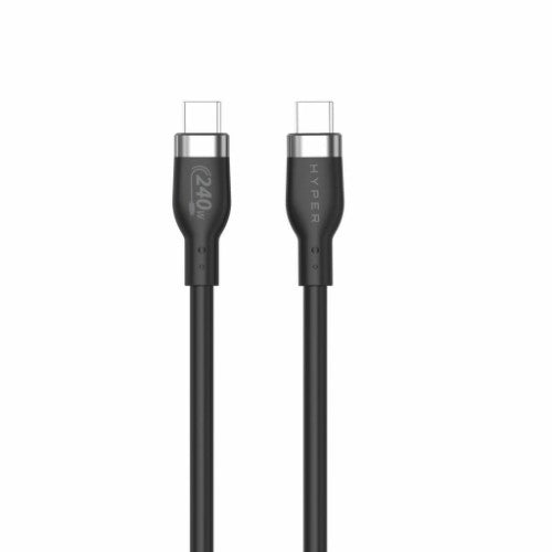 HYPER HyperJuice 240W Silicone USB-C to USB-C Cable (3ft/1m) - Black