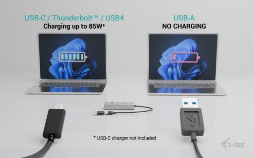 i-tec Metal Universal Charging HUB 2xUSB-C + 2x USB-A Port + Power Delivery 85W