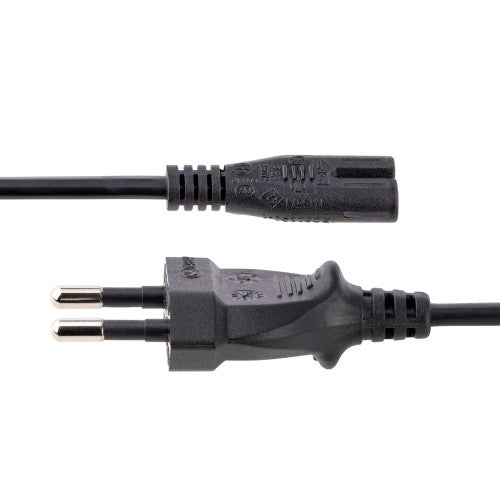 StarTech.com 2m (6ft) Laptop Power Cord, EU Plug to C7, 2.5A 250V, 18AWG, Laptop Replacement Cord, Printer Power Cable, Laptop Charger Cord, Laptop Power Brick Cord