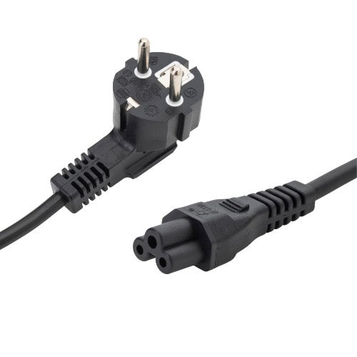 connektgear 2m European Mains Power Cable - Schuko Plug to C5 (Cloverleaf) Socket
