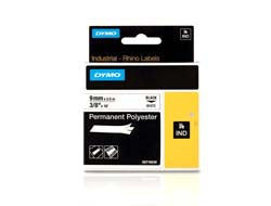 Dymo 18482/S0718240 Ribbon Polyester black on white 9mm x 5,5m for Dymo Rhino 6-12mm/19mm/24mm
