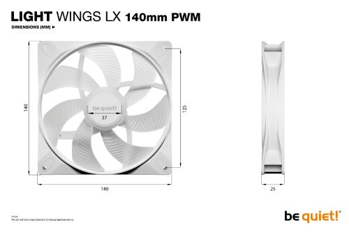 be quiet! LIGHT WINGS LX 140mm PWM 3-Pack White Computer case Fan 14 cm 3 pc(s)