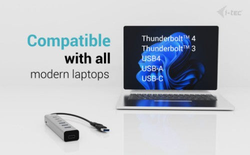 i-tec USB-C/USB-A Charging Metal HUB 7 port (3x USB-C, 4x USB-A)