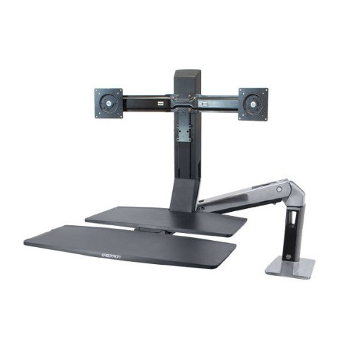 Ergotron WorkFit -A, Dual 55.9 cm (22") Desk Black