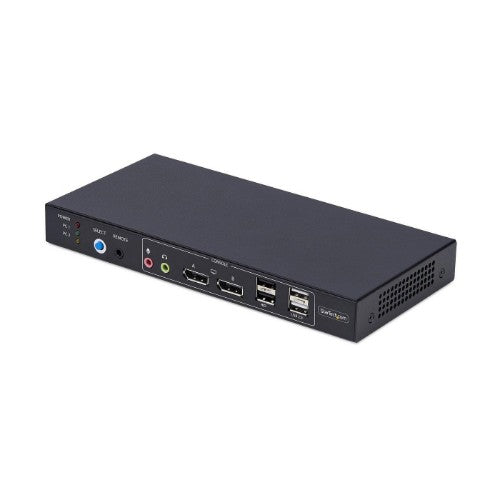 StarTech.com 2-Port Dual-Monitor DisplayPort KVM Switch with Dual View Video Matrix, 4K 60Hz, 4x USB Hub Ports, Hotkey Switching, DP 1.2 Matrix KVM, TAA Compliant