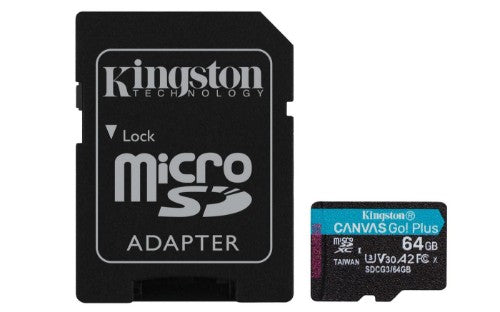 Kingston Technology Canvas Go! Plus 64GB microSDXC Canvas Go Plus 170R A2 U3 V30 Card + ADP