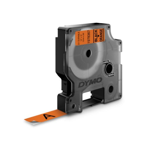 Dymo 1978367 DirectLabel-etikettes black on orange Vinyl 12mm x 5,5mm for Dymo D1 6-12mm/19mm/24mm/9-12mm/9-19mm