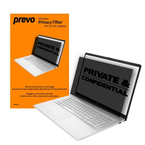 PREVO 14-Inch Anti-Glare Laptop Privacy Screen Filter, Anti-Peep, Anti-Static 35.6 cm (14") Frameless display privacy filter