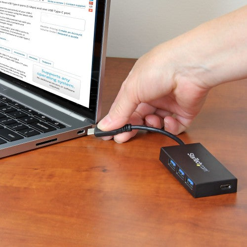 StarTech.com 4-Port USB-C Hub - USB-C to 1x USB-C and 3x USB-A - USB 3.0 Hub~4-Port USB-C Hub - USB-C to 1x USB-C and 3x USB-A - USB 3.0 Hub - 5Gbps