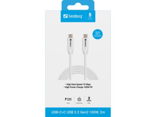 Sandberg USB-CC USB 3.2 Gen2 100W, 2M