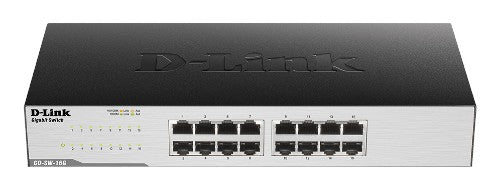 D-Link GO-SW-16G Unmanaged L2 Gigabit Ethernet (10/100/1000) 1U Black