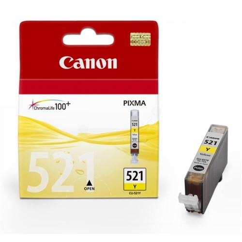 Canon 2936B001/CLI-521Y Ink cartridge yellow, 477 pages ISO/IEC 24711 205 Photos 9ml for Canon Pixma IP 3600/MP 980