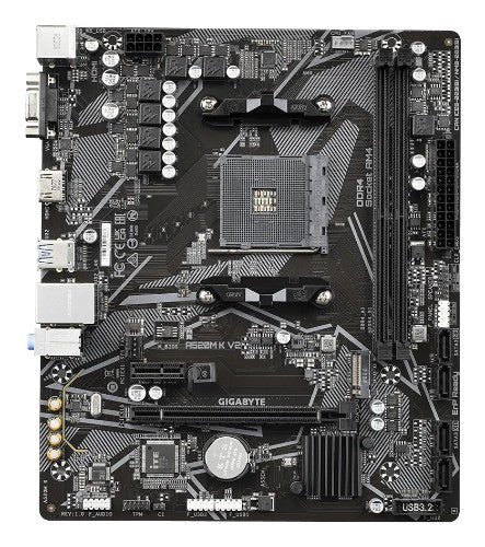 GIGABYTE A520M K V2 Motherboard - Supports AMD Ryzen 5000 Series AM4 CPUs, up to 5100MHz DDR4 (OC), PCIe Gen3 x4 M.2, GbE LAN, USB 3.2 Gen 1