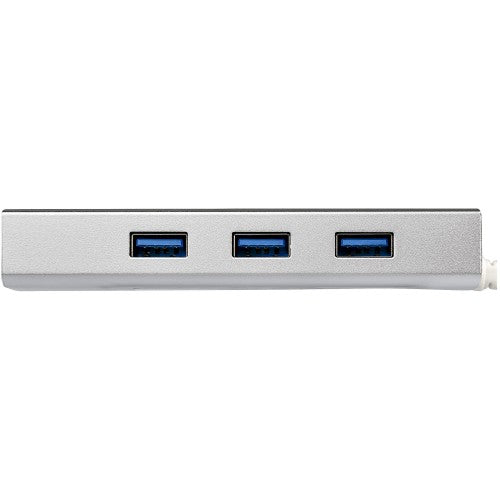 StarTech.com 3-Port Portable USB 3.0 Hub plus Gigabit Ethernet - Built-In Cable~3-Port Portable USB 3.0 Hub plus Gigabit Ethernet - 5Gbps - Built-In Cable