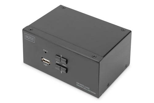 Digitus KVM Switch, 2-Port, Dual Display, 4K, DisplayPort®