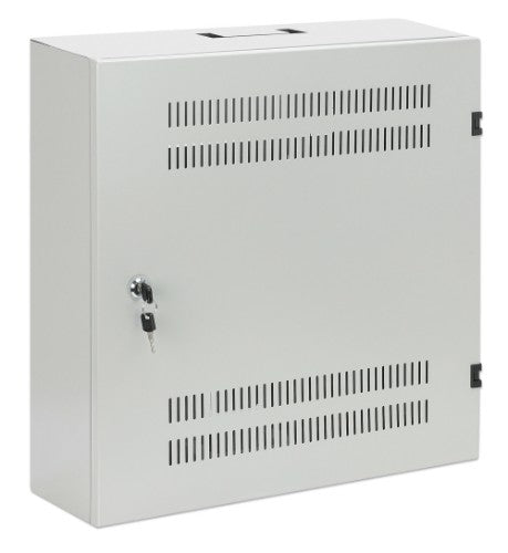 Intellinet Low-Profile 19" Wall Mount Cabinet with 4U Horizontal and 2U Vertical Rails Slim, Space-saving Enclosure with Only 170 mm (6.7 in.) Depth, Ideal for AV, Multimedia and Surveillance Applications, Assembled, Gray RAL 7035