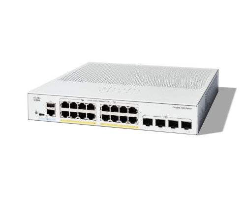 Cisco Catalyst 1300-16P-4X Managed Switch, 16 Port GE, PoE, 4x10GE SFP+, Limited Lifetime Protection (C1300-16P-4X)
