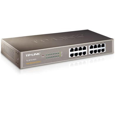 TP-Link TL-SF1016DS network switch Unmanaged Fast Ethernet (10/100) 1U Black