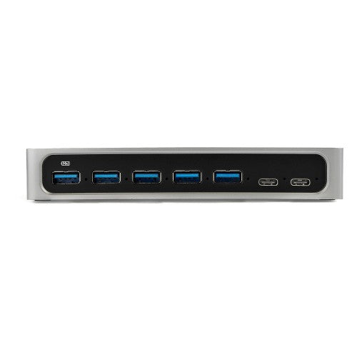 StarTech.com 7 Port USB C Hub with Fast Charge Port - USB-C to 5x USB-A 2x USB-C (USB 3.0 SuperSpeed 5Gbps) - Self Powered USB 3.2 Gen 1 Type-C Hub w/ Power Adapter - Desktop/Laptop Hub