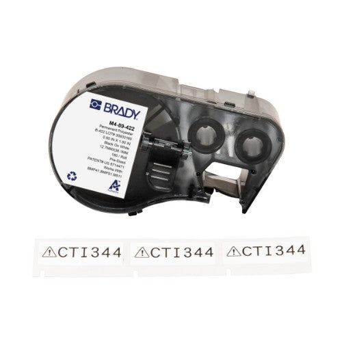 Brady M4-89-422 printer label Black, White Self-adhesive printer label