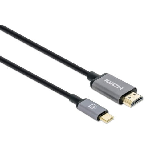 Manhattan USB-C to HDMI Cable, 4K@60Hz, 1m, Black, Male to Male, Three Year Warranty, Equivalent to CDP2HD2MBNL