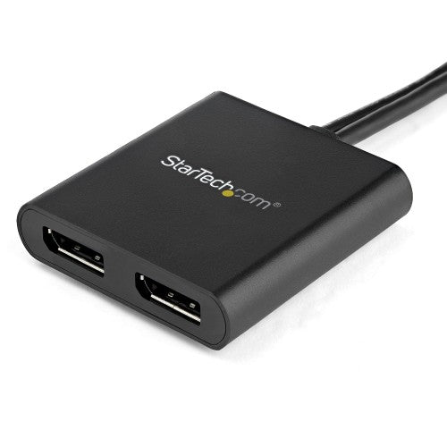 StarTech.com 2-Port Multi Monitor Adapter - DisplayPort 1.2 MST Hub - Dual 4K 30Hz or 1080p - USB Bus Powered - Video Splitter for Extended Desktop Mode on Windows PCs Only - DP to 2x DP