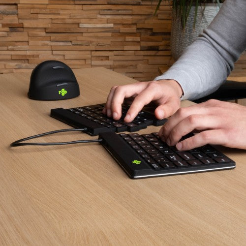 R-Go Tools Ergonomic keyboard R-Go Split Break with break software, ergonomic split keyboard, AZERTY (FR), Bluetooth, black