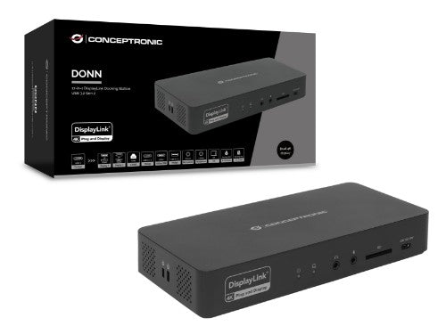 Conceptronic DONN31B 17-in-1 DisplayLink Docking Station USB 3.2 Gen 2